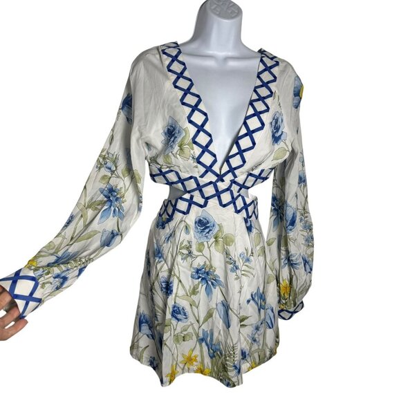 Alice McCall Dress Size US 2 Mini Flower Girl Party Cutout Long Sleeve White - Picture 2 of 10